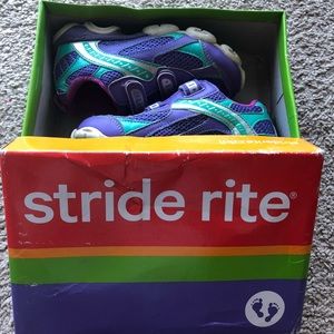 Stride Rite Girl's Superball H&L PURPLE/TURQ 12M